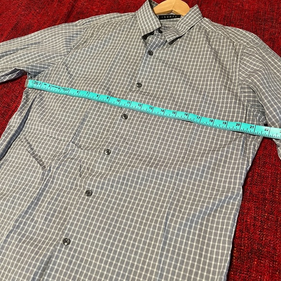 Designer Men's Dress Shirt from Theory Sylvain Checked button down - Picture 9 of 10